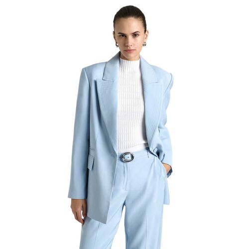 Cue Dew Viscose Twill Topstitched Blazer